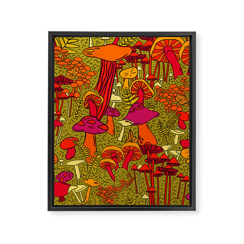 Mushrooms in the Forest Framed Canvas Print Gallery Image 8