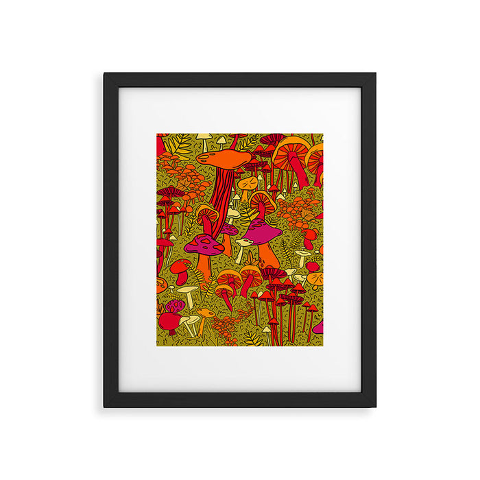Mushrooms in the Forest Framed Art Print Gallery Image 1