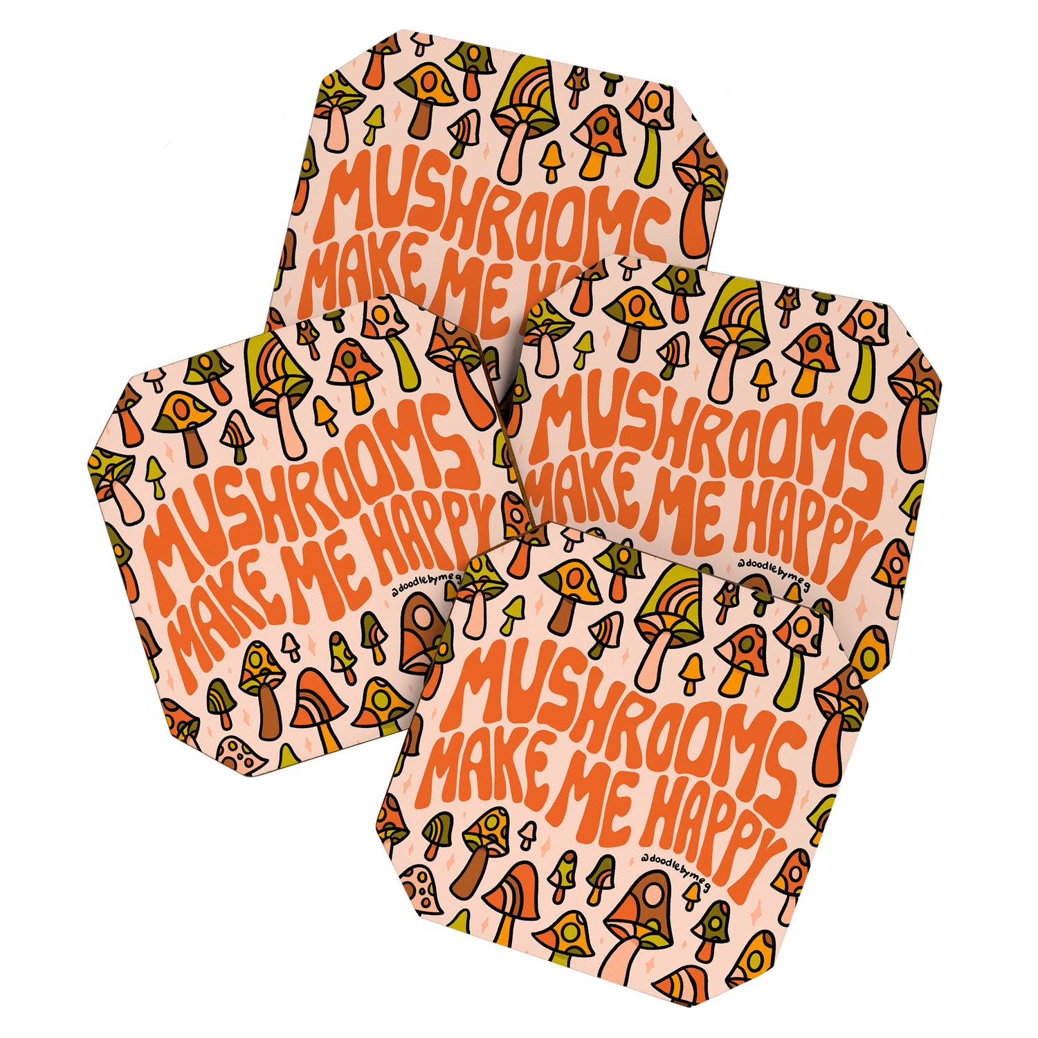 Mushrooms Make Me Happy Coaster Gallery Image 1