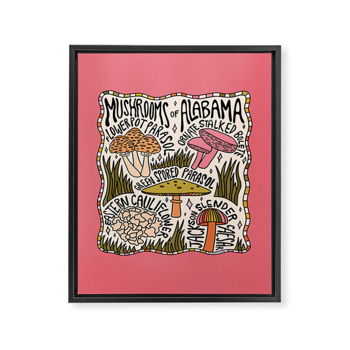 Mushrooms of Alabama Framed Canvas Print Gallery Image 1