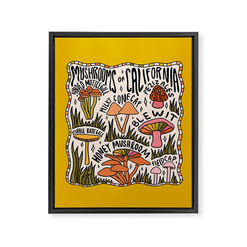 Mushrooms of California Framed Canvas Print Gallery Image 8