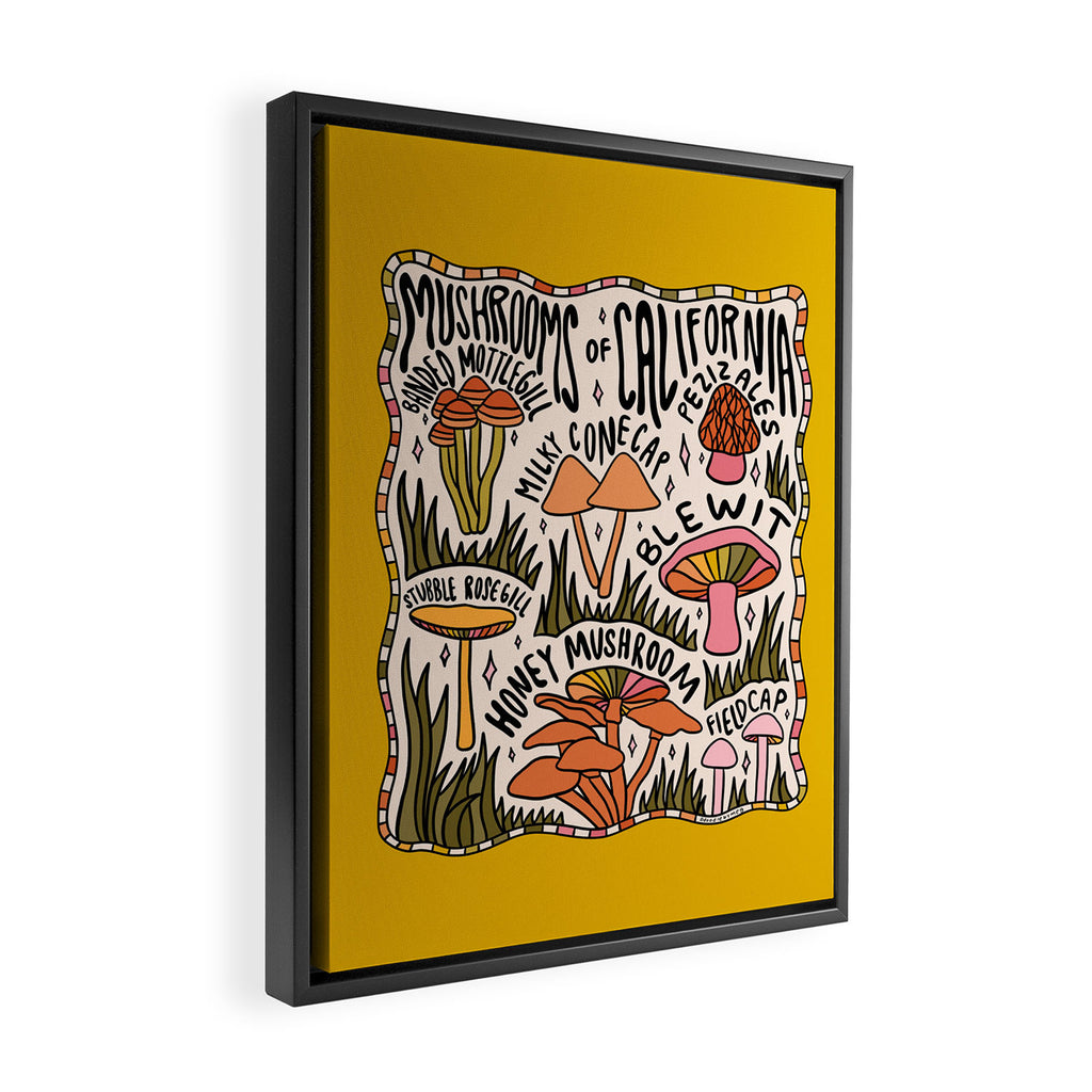 Mushrooms of California Framed Canvas Print Gallery Image 2