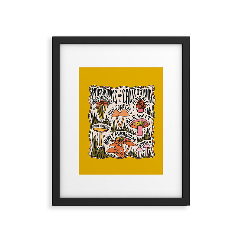 Mushrooms of California Framed Art Print Gallery Image 6