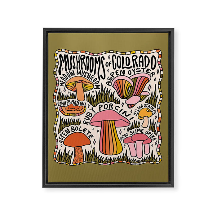 Mushrooms of Colorado Framed Canvas Print Gallery Image 1