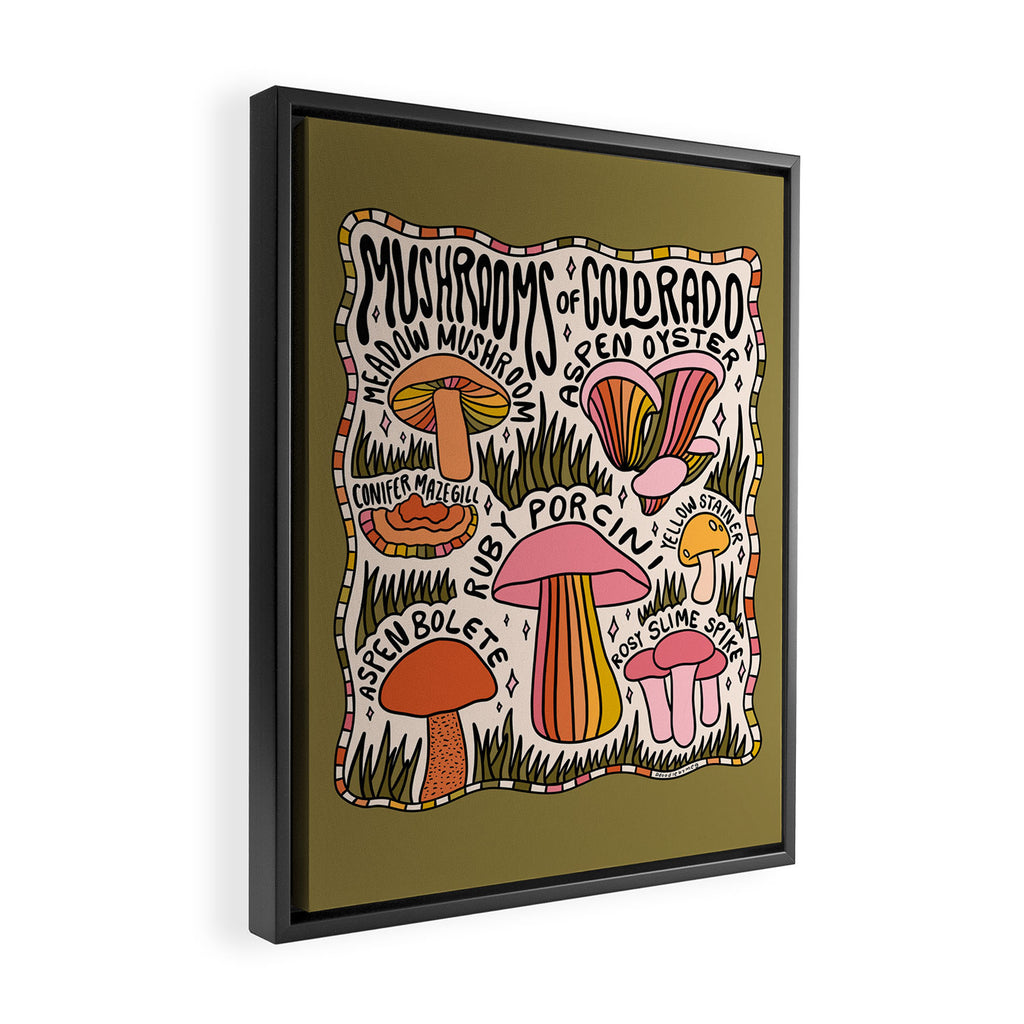 Mushrooms of Colorado Framed Canvas Print Gallery Image 2
