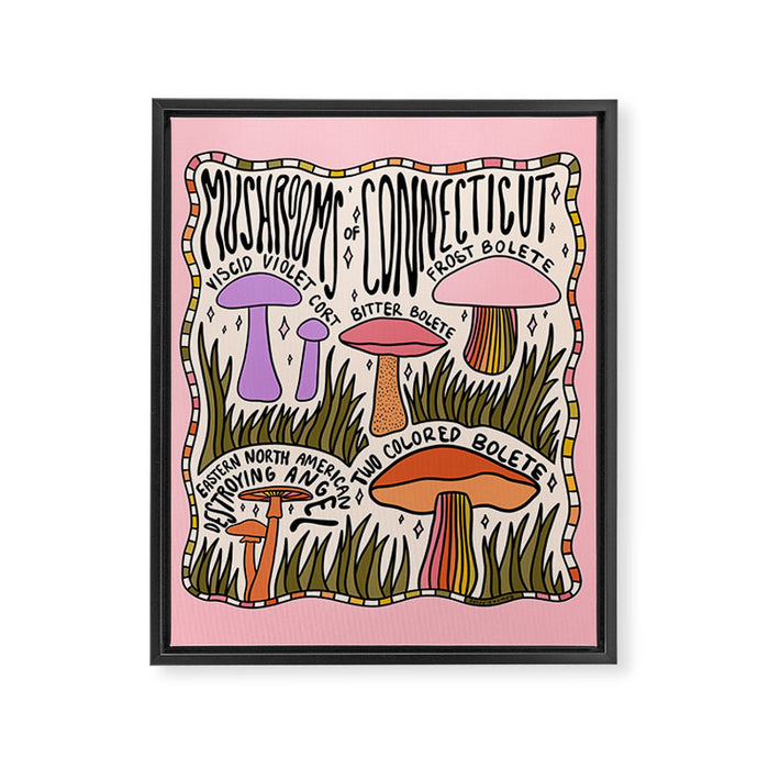 Mushrooms of Connecticut Framed Canvas Print Gallery Image 1