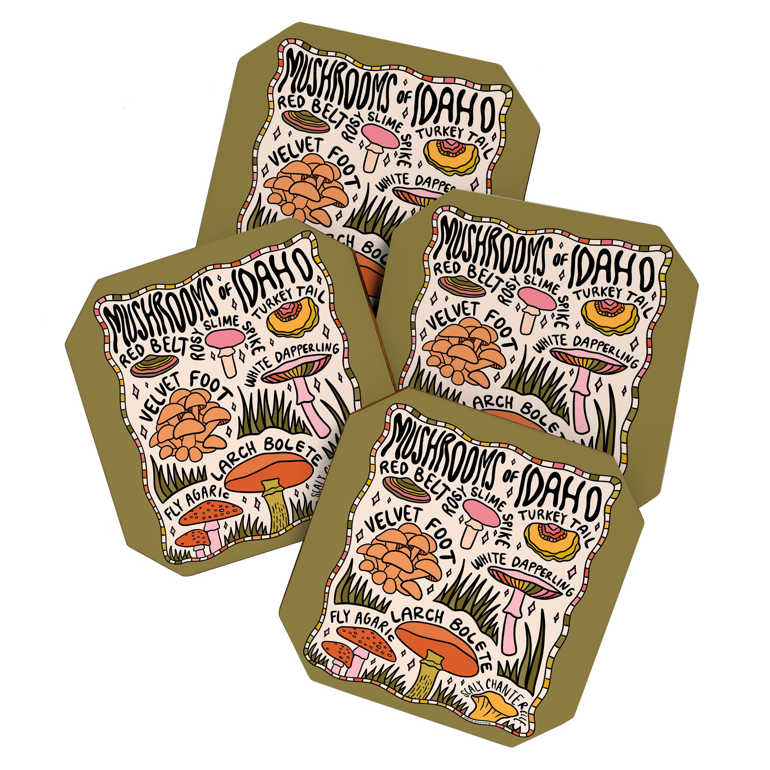 Mushrooms of Idaho Coaster Gallery Image 1
