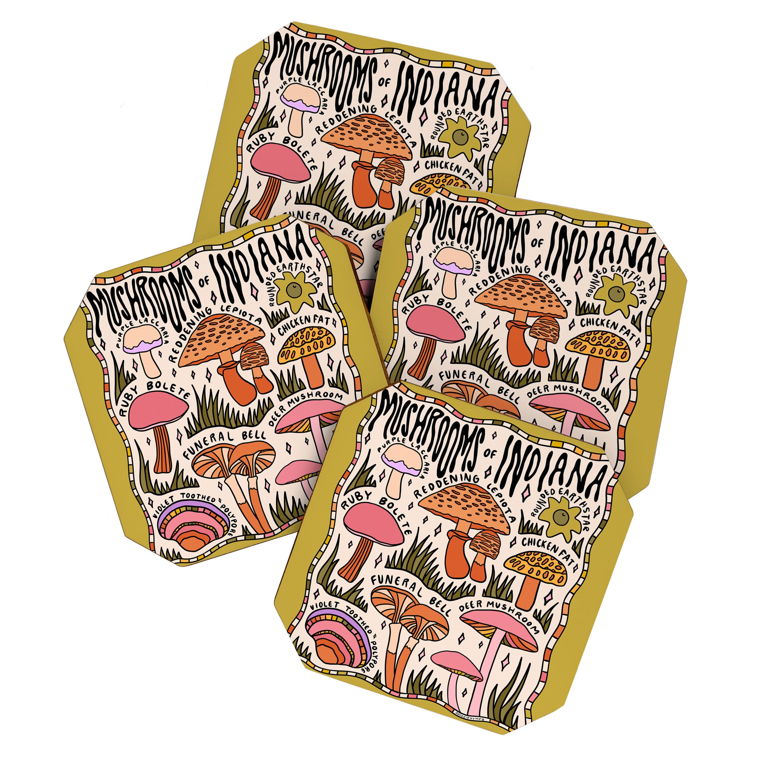 Mushrooms of Indiana Coaster Gallery Image 1