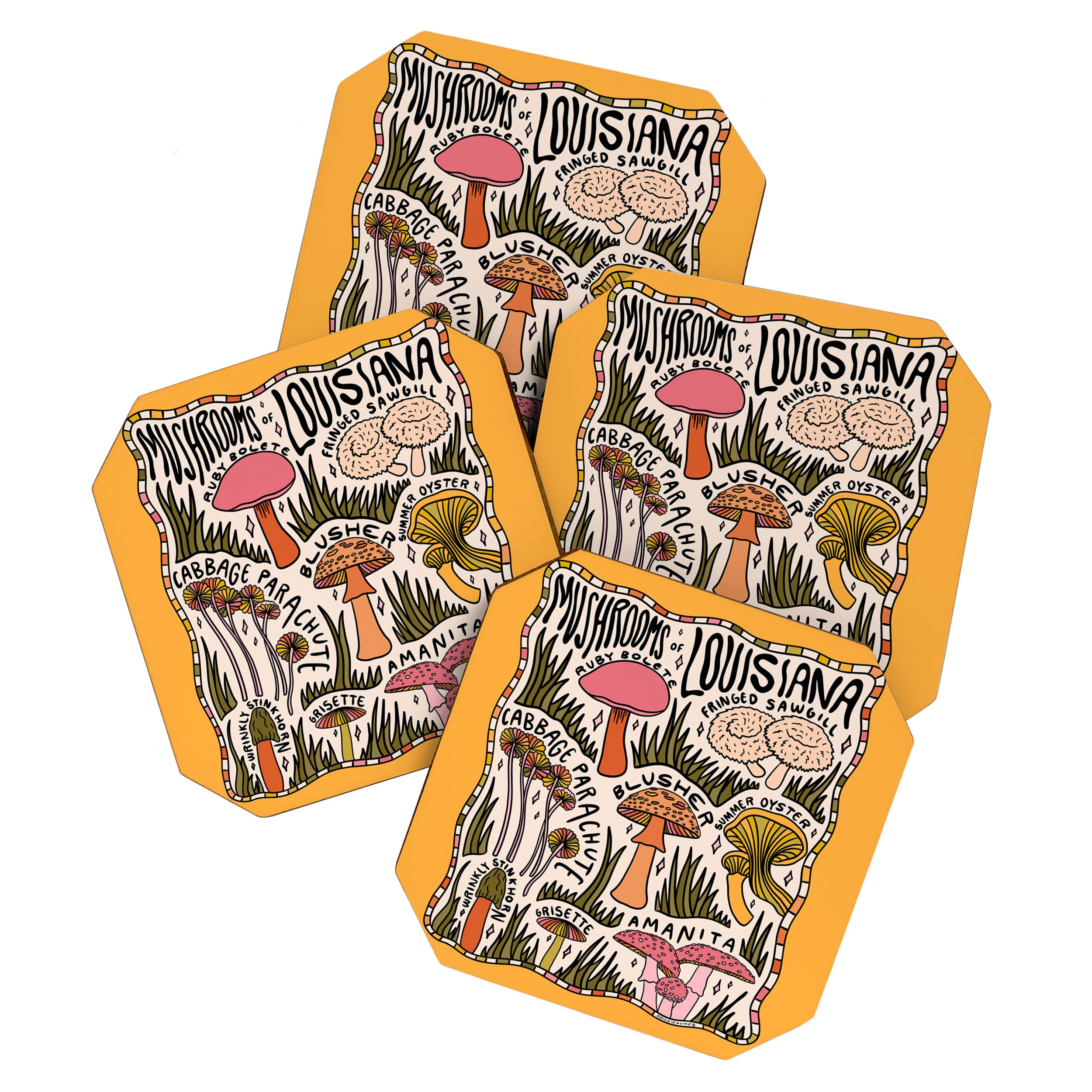Mushrooms of Louisiana Coaster Gallery Image 1