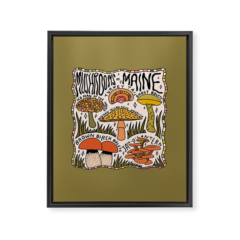 Mushrooms of Maine Framed Canvas Print Gallery Image 8