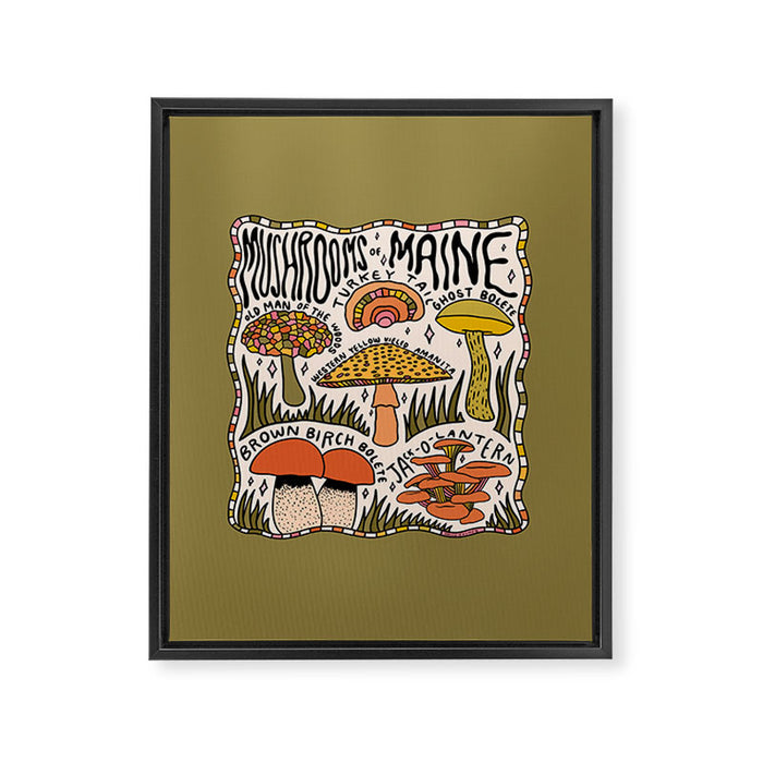 Mushrooms of Maine Framed Canvas Print Gallery Image 1