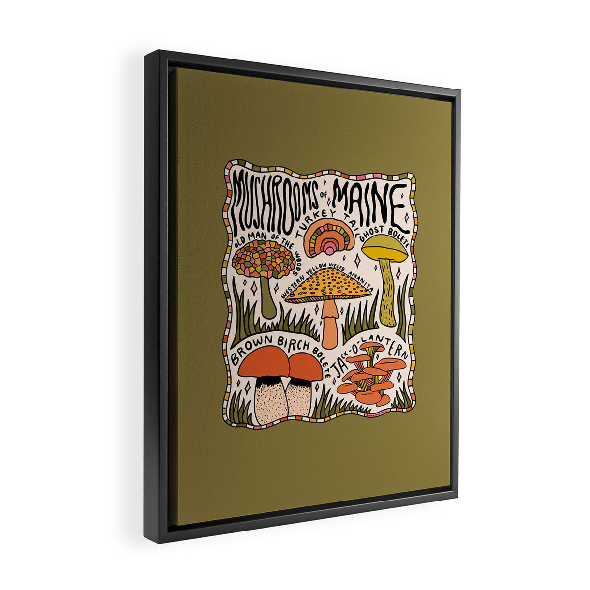 Mushrooms of Maine Framed Canvas Print Gallery Image 2
