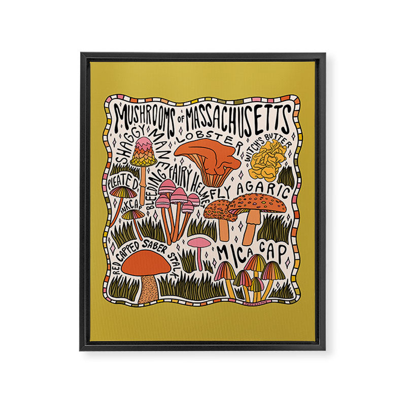 Mushrooms of Massachusetts Framed Canvas Print Gallery Image 8