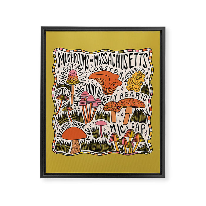 Mushrooms of Massachusetts Framed Canvas Print Gallery Image 1