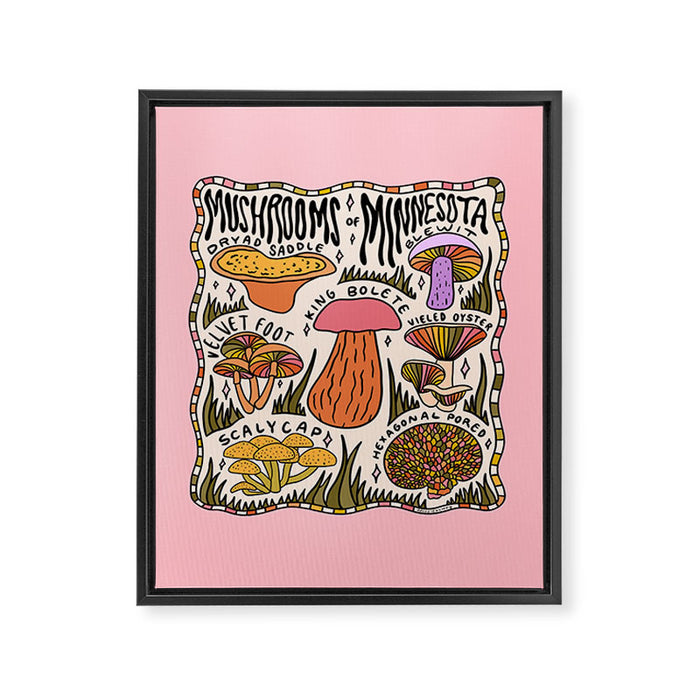 Mushrooms of Minnesota Framed Canvas Print Gallery Image 1