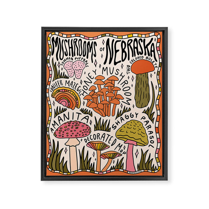 Mushrooms of Nebraska Framed Canvas Print Gallery Image 1