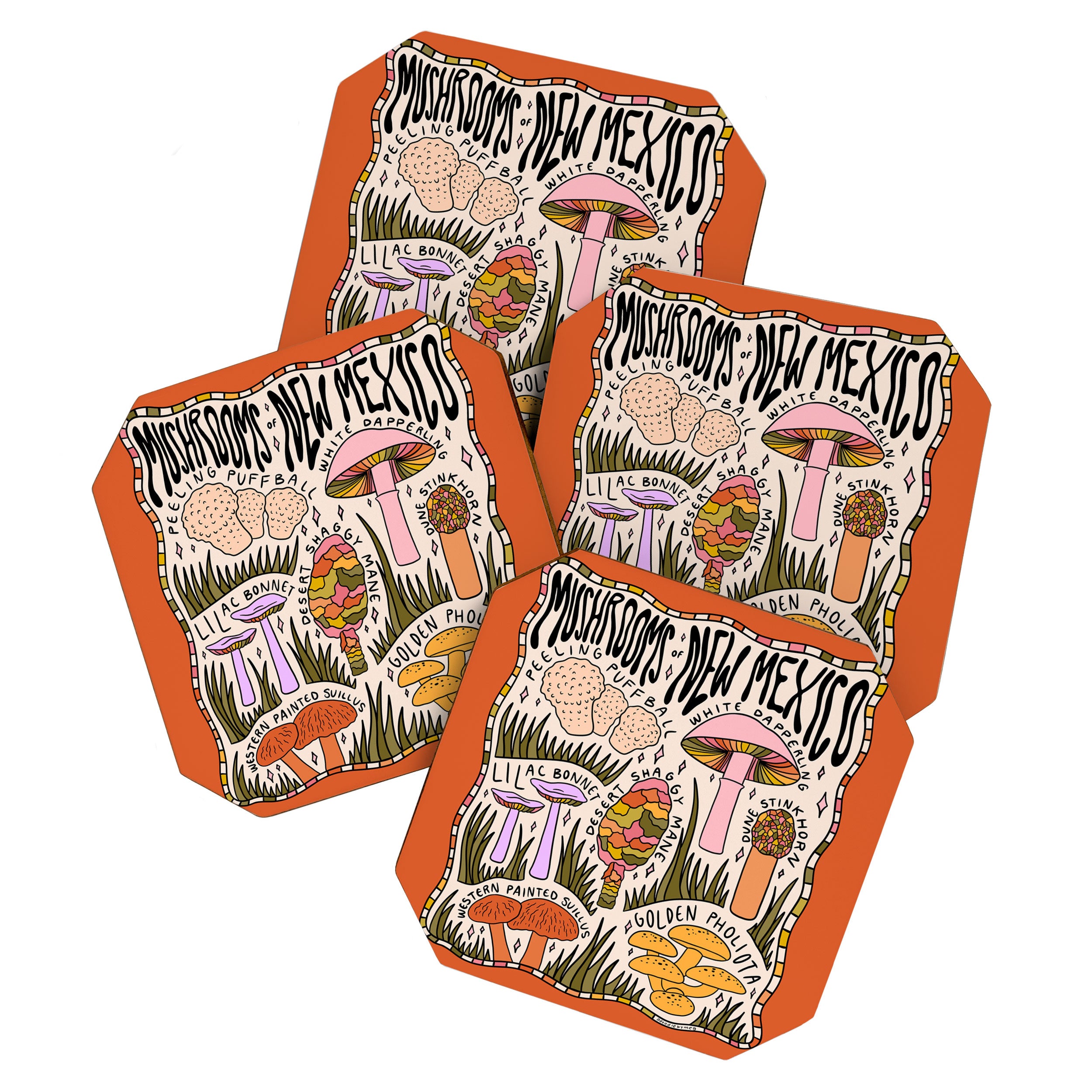 Mushrooms of New Mexico Coaster Gallery Image 1