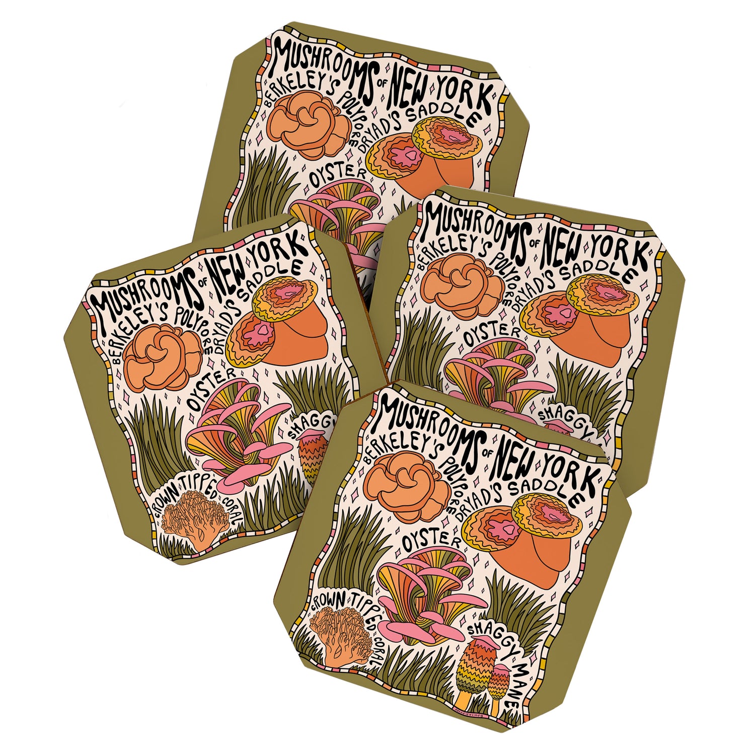 Mushrooms of New York Coaster Gallery Image 1