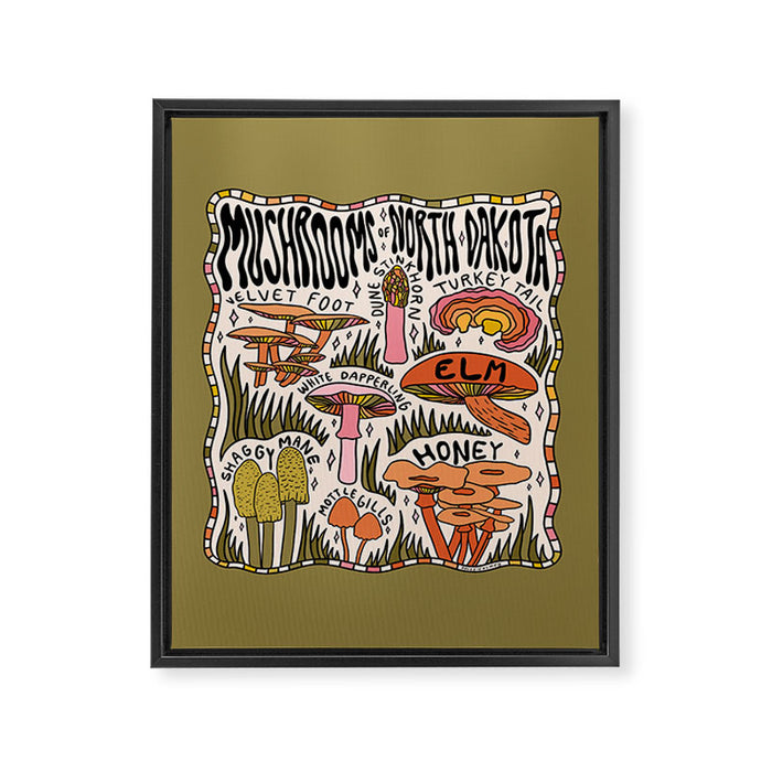 Mushrooms of North Dakota Framed Canvas Print Gallery Image 1