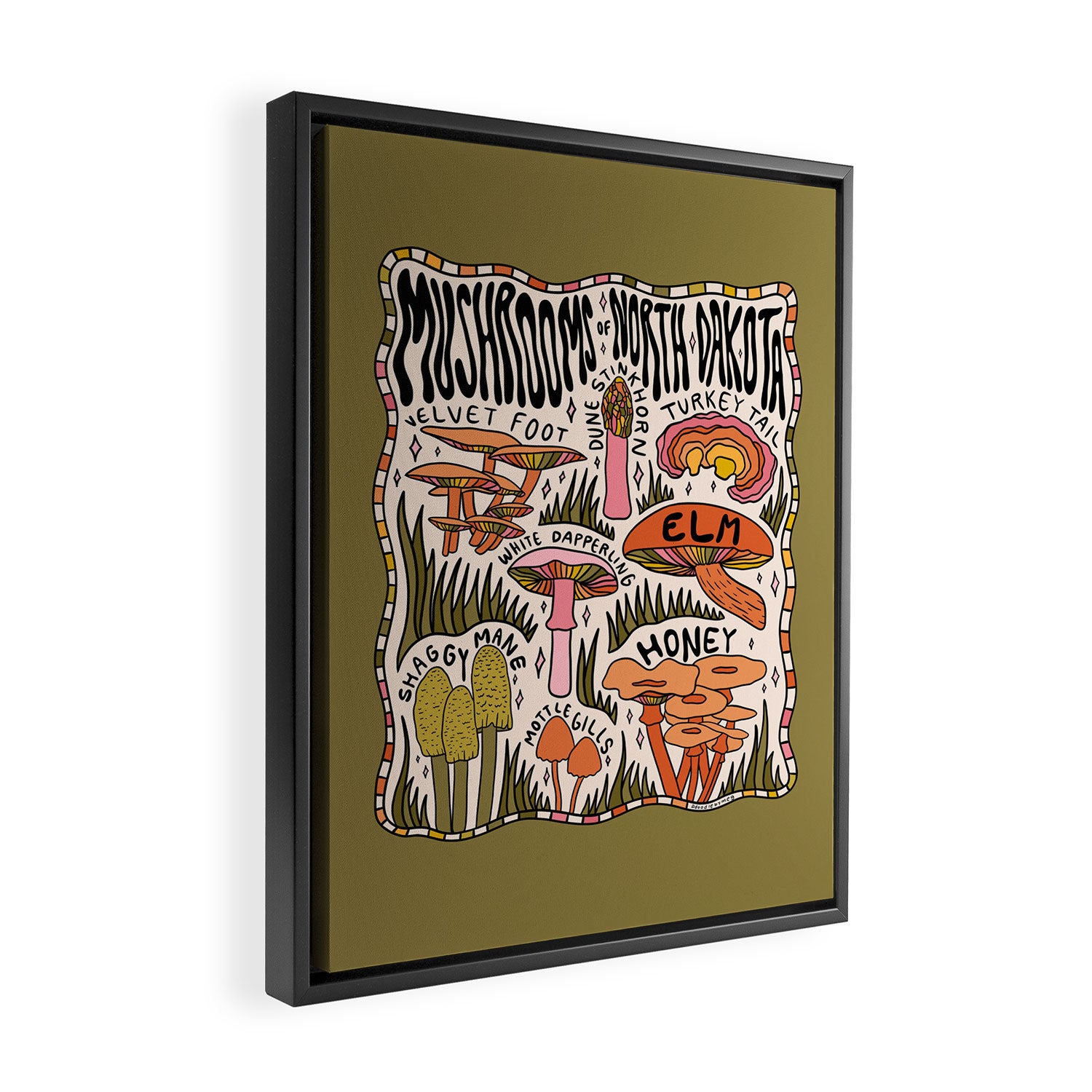 Mushrooms of North Dakota Framed Canvas Print Gallery Image 2