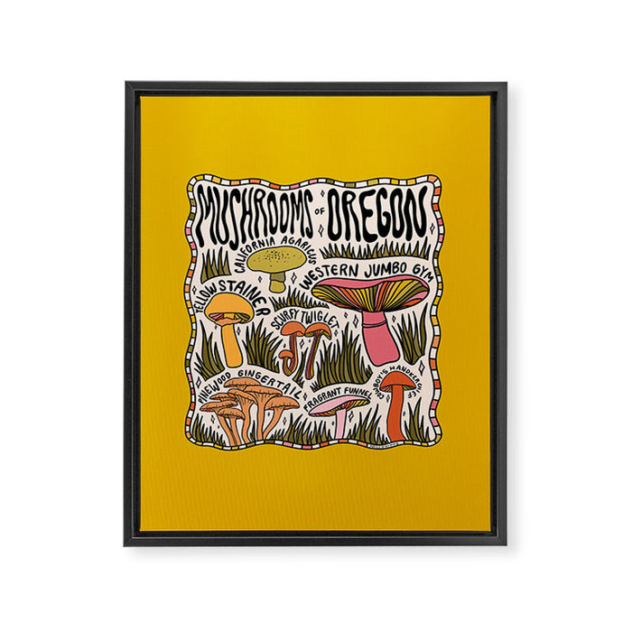 Mushrooms of Oregon Framed Canvas Print Gallery Image 1