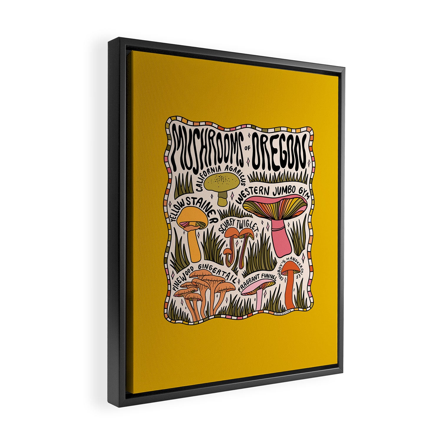 Mushrooms of Oregon Framed Canvas Print Gallery Image 2