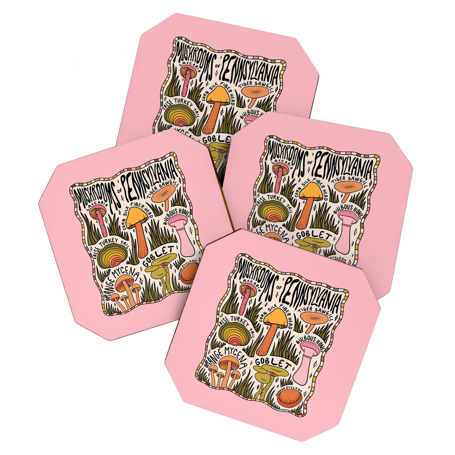Mushrooms of Pennsylvania Coaster Gallery Image 1