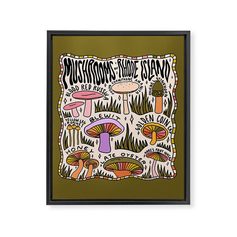 Mushrooms of Rhode Island Framed Canvas Print Gallery Image 8