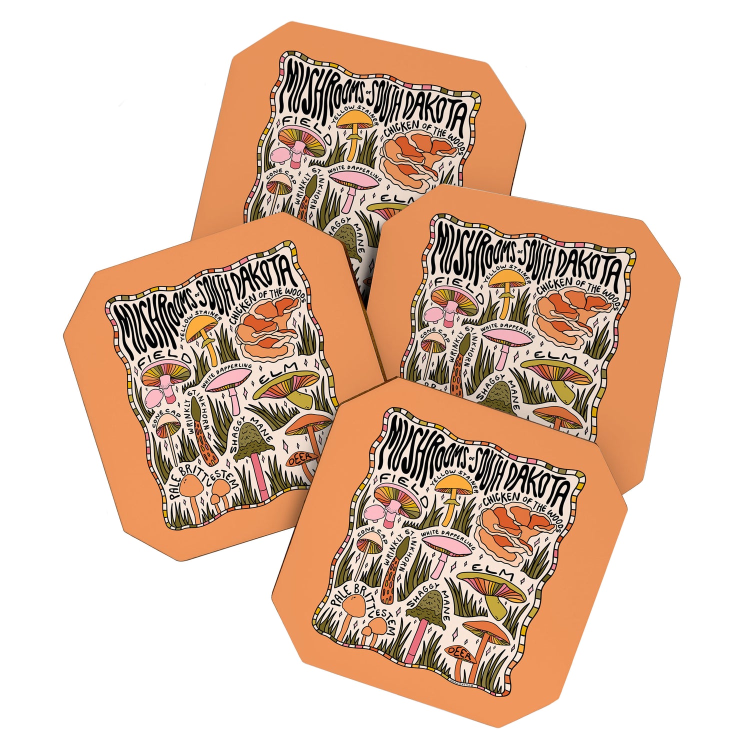 Mushrooms of South Dakota Coaster Gallery Image 1