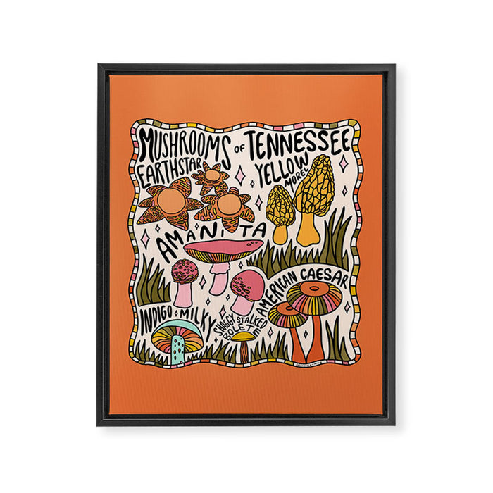 Mushrooms of Tennessee Framed Canvas Print Gallery Image 1