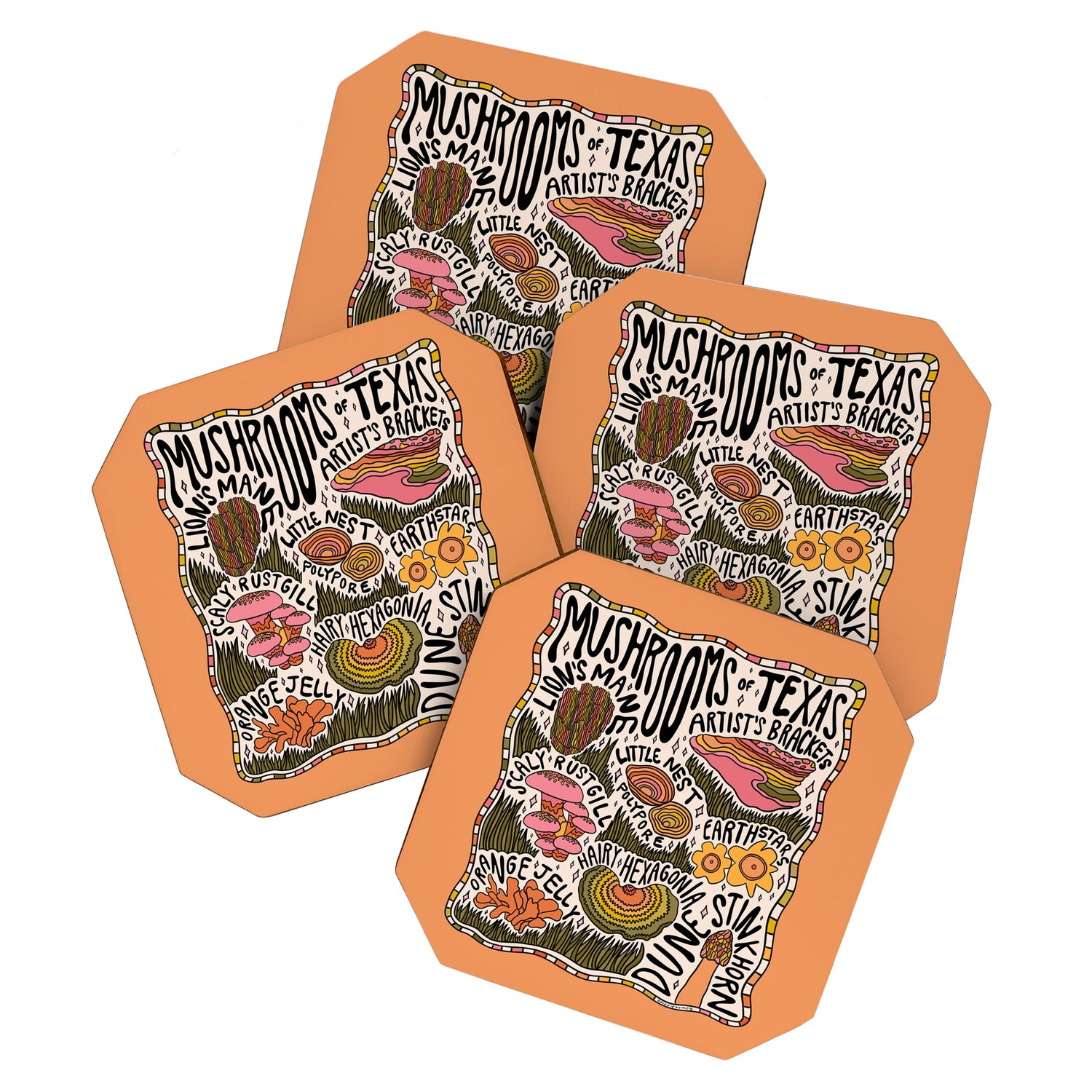 Mushrooms of Texas Coaster Gallery Image 1