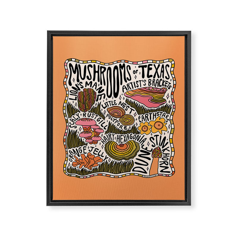 Mushrooms of Texas Framed Canvas Print Gallery Image 8