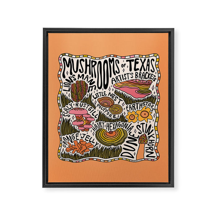 Mushrooms of Texas Framed Canvas Print Gallery Image 1