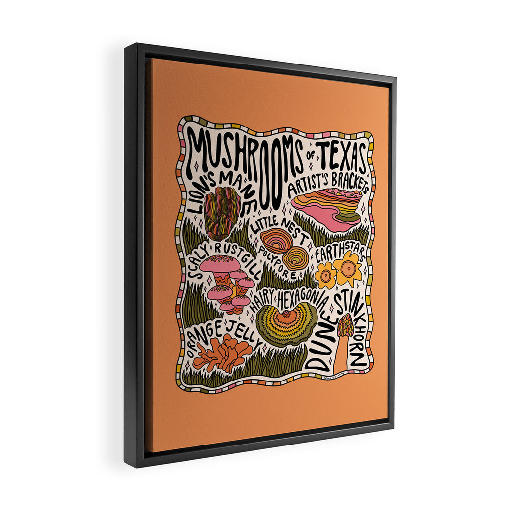 Mushrooms of Texas Framed Canvas Print Gallery Image 2