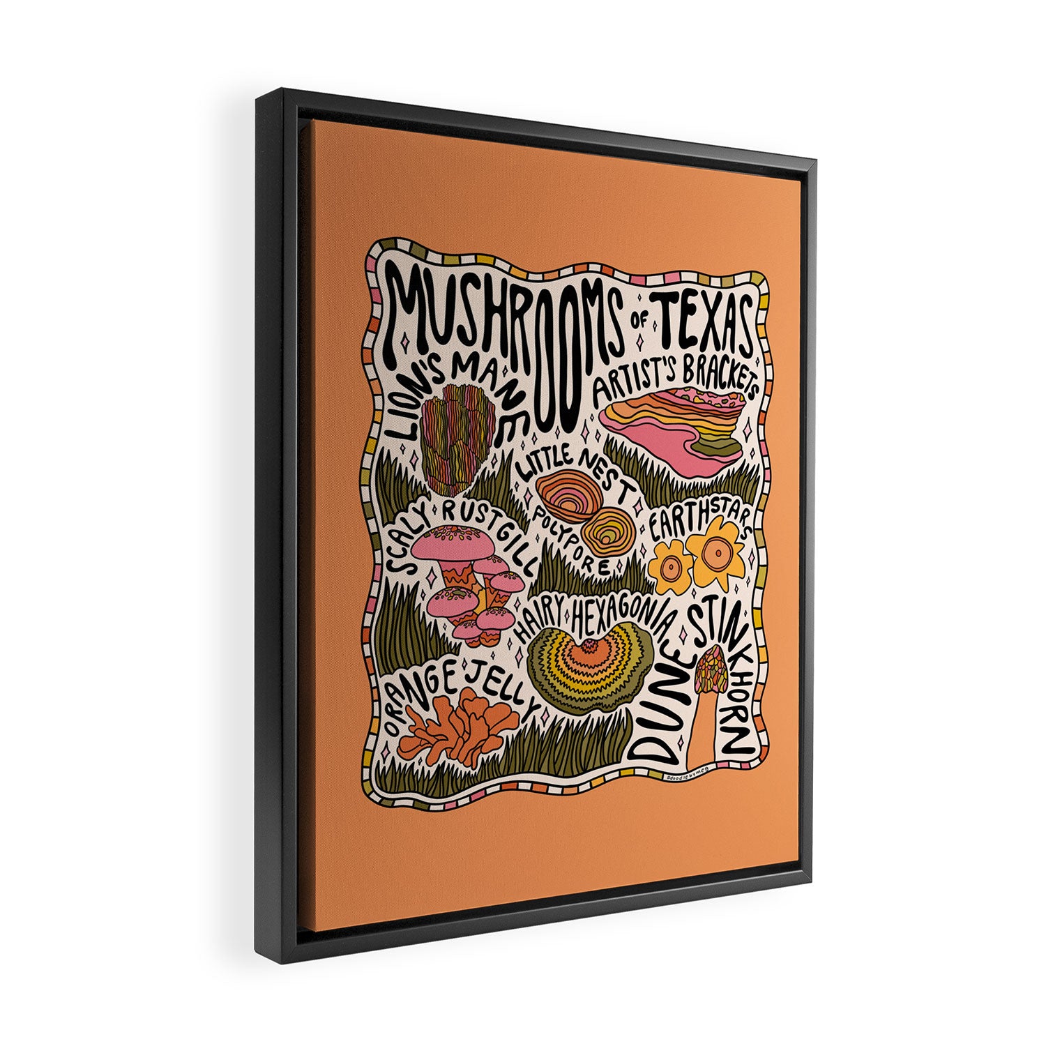 Mushrooms of Texas Framed Canvas Print Gallery Image 2