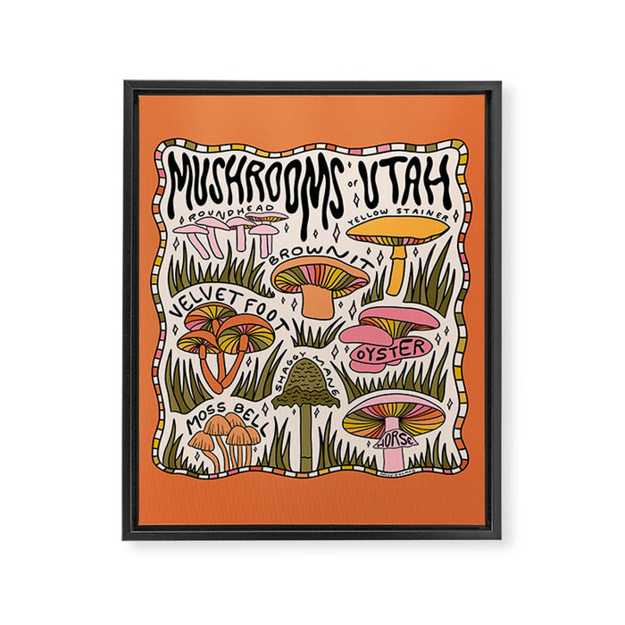 Mushrooms of Utah Framed Canvas Print Gallery Image 1