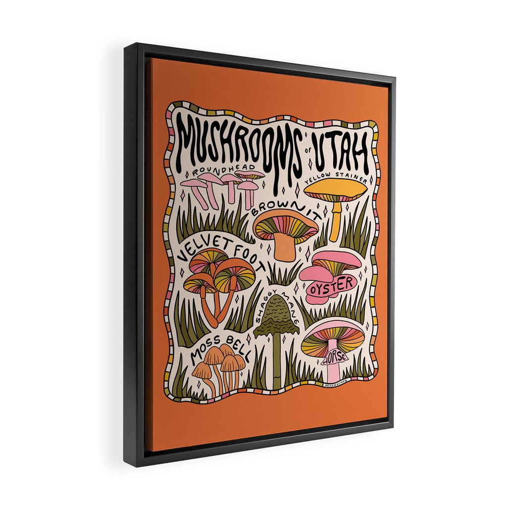 Mushrooms of Utah Framed Canvas Print Gallery Image 2