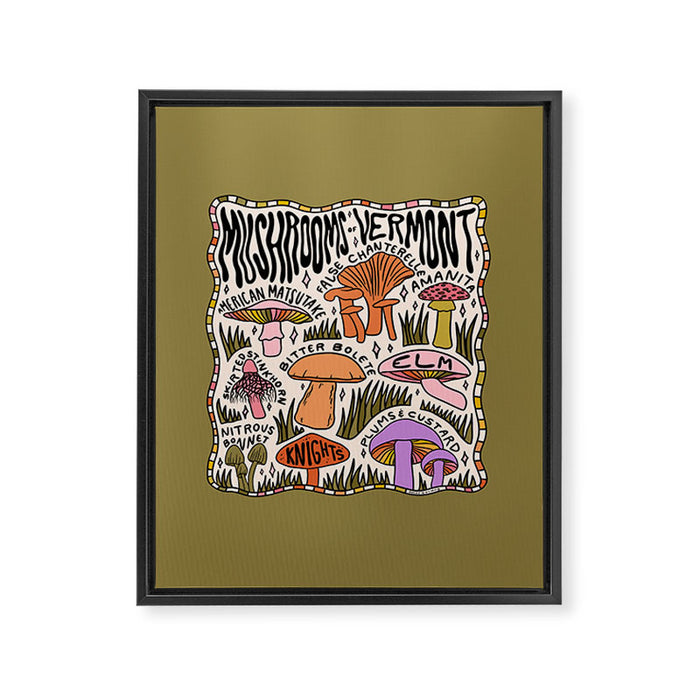 Mushrooms of Vermont Framed Canvas Print Gallery Image 1