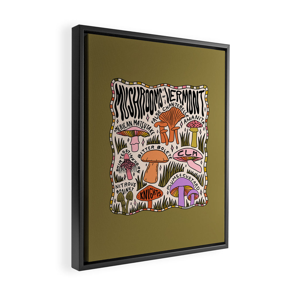 Mushrooms of Vermont Framed Canvas Print Gallery Image 2