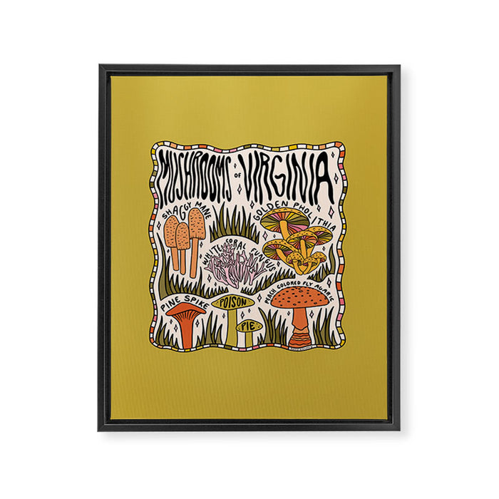 Mushrooms of Virginia Framed Canvas Print Gallery Image 1