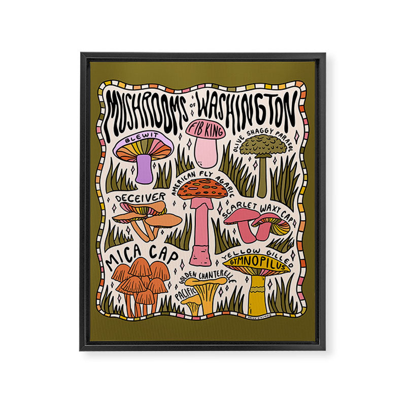 Mushrooms of Washington Framed Canvas Print Gallery Image 6