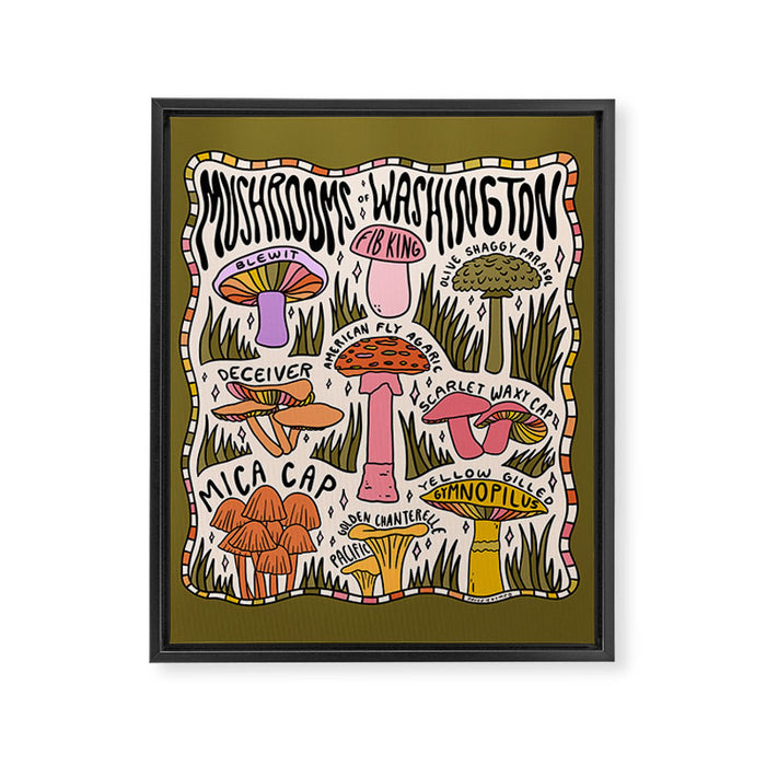 Mushrooms of Washington Framed Canvas Print Gallery Image 1