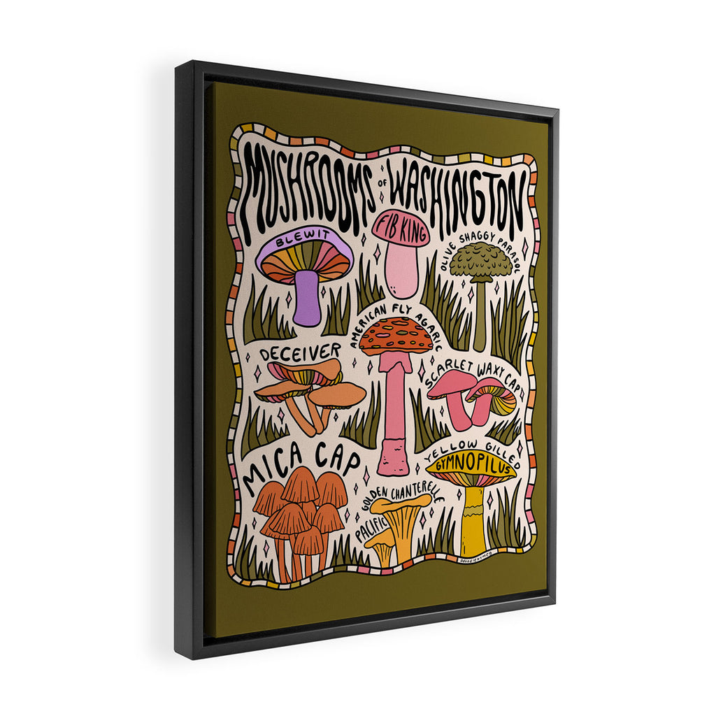Mushrooms of Washington Framed Canvas Print Gallery Image 2