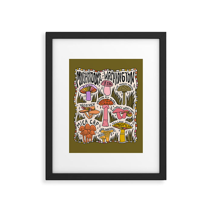 Mushrooms of Washington Framed Art Print Gallery Image 1