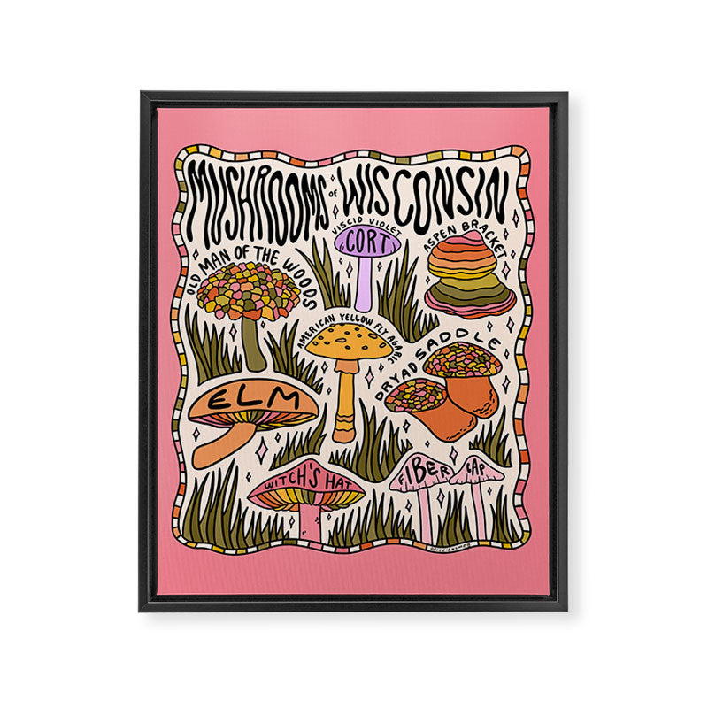 Mushrooms of Wisconsin Framed Canvas Print Gallery Image 6