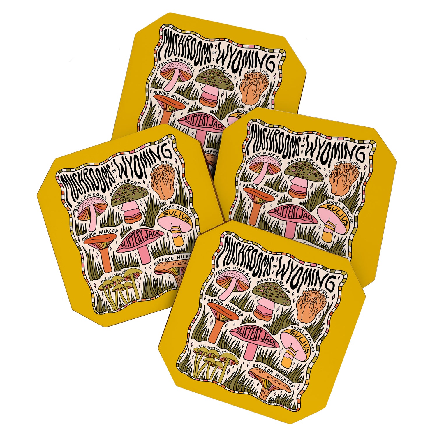 Mushrooms of Wyoming Coaster Gallery Image 1