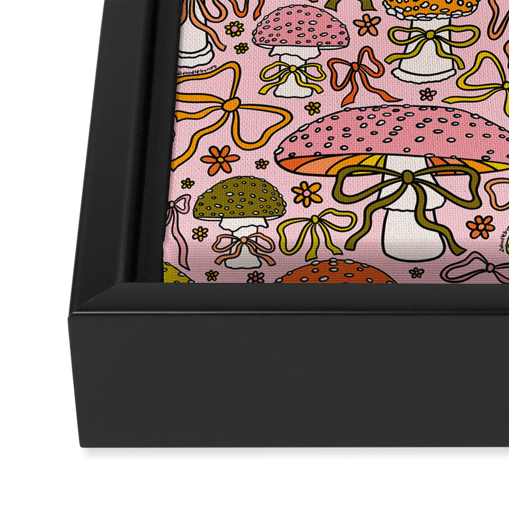 Mushrooms With Bows Print Framed Canvas Print Gallery Image 3