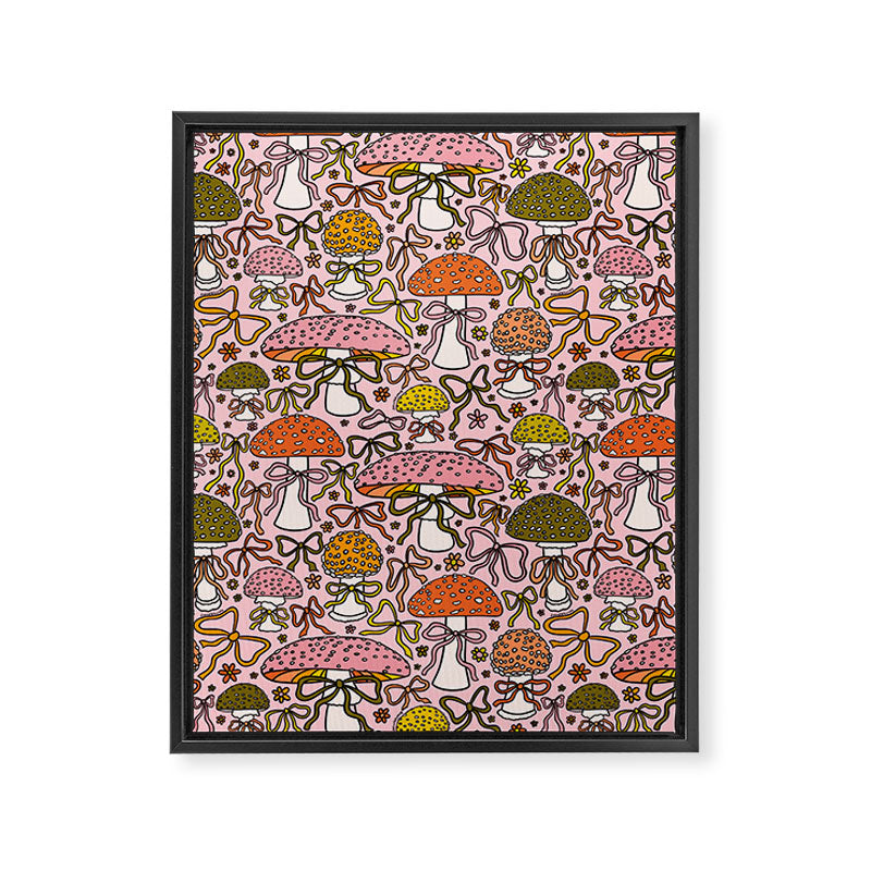 Mushrooms With Bows Print Framed Canvas Print Gallery Image 8