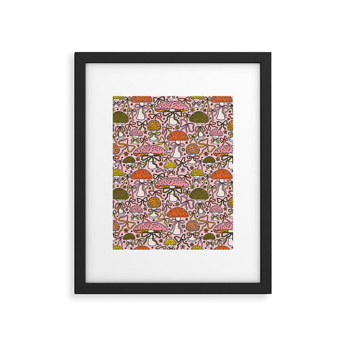 Mushrooms With Bows Print Framed Art Print Gallery Image 1