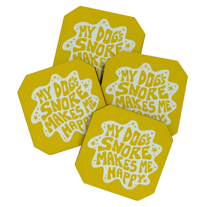 My Dogs Snore Makes Me Happy in Green Coaster Gallery Image 1